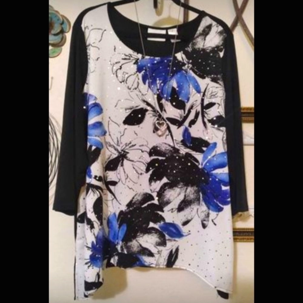XL Alfred Dunner Silky Stretchy Sparkly Top, @ Lowest Price, Thx!